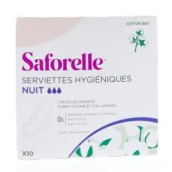 SAFORELLE Serviettes Hygiéniques Nuit x 10