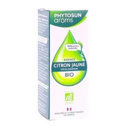 PHYTOSUNAROMS Essence de Citron Jaune Bio flacon pompe 10ml