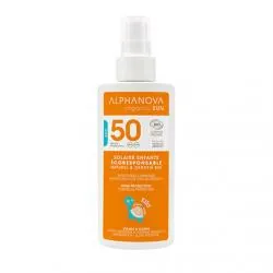 ALPHANOVA Organic Sun - Protection solaire enfant SPF 50 haute spray 125g