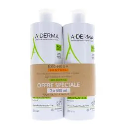 A-DERMA Exomega Control - gel moussant émollient anti-grattage lot de 2 flacons 500ml
