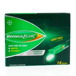 BEROCCA Boost - absorption rapide boite de 14 sticks gout cola