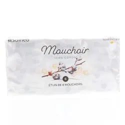 SOINEO Mouchoirs 100% coton 6 étuis de 8 mouchoirs