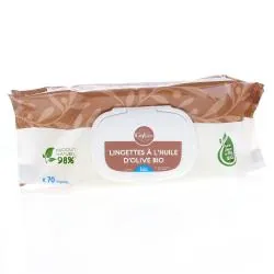GIFRER Lingettes nettoyantes pour bébé à l'huile d'olive bio x70