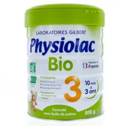 PHYSIOLAC Lait Bio 3ème age 10 mois à 3 ans 800g